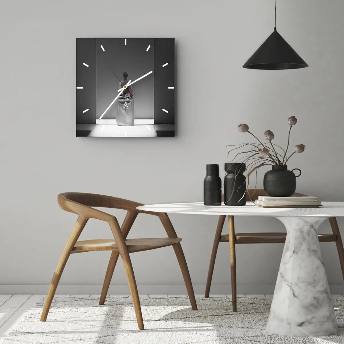 Reloj de pared - Reloj de vidrio - Sencillez refinada - 30x30 cm