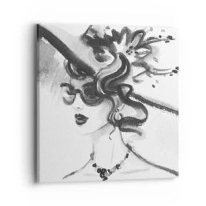 Cuadro sobre lienzo - Impresión de Imagen - Una dama con carácter - 40x40 cm