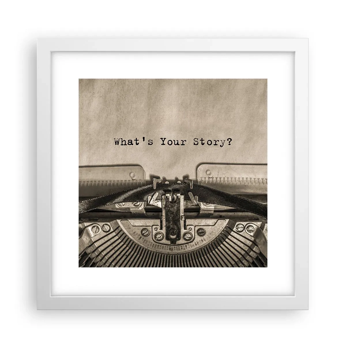 Póster en marco blanco - Solo espero una respuesta - 30x30 cm