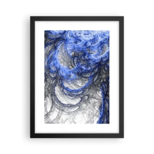 Póster en marco negro - El nacimiento de una ola - 30x40 cm