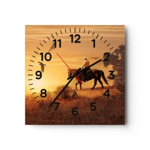 Reloj de pared - Reloj de vidrio - Solo a través de la pradera - 40x40 cm