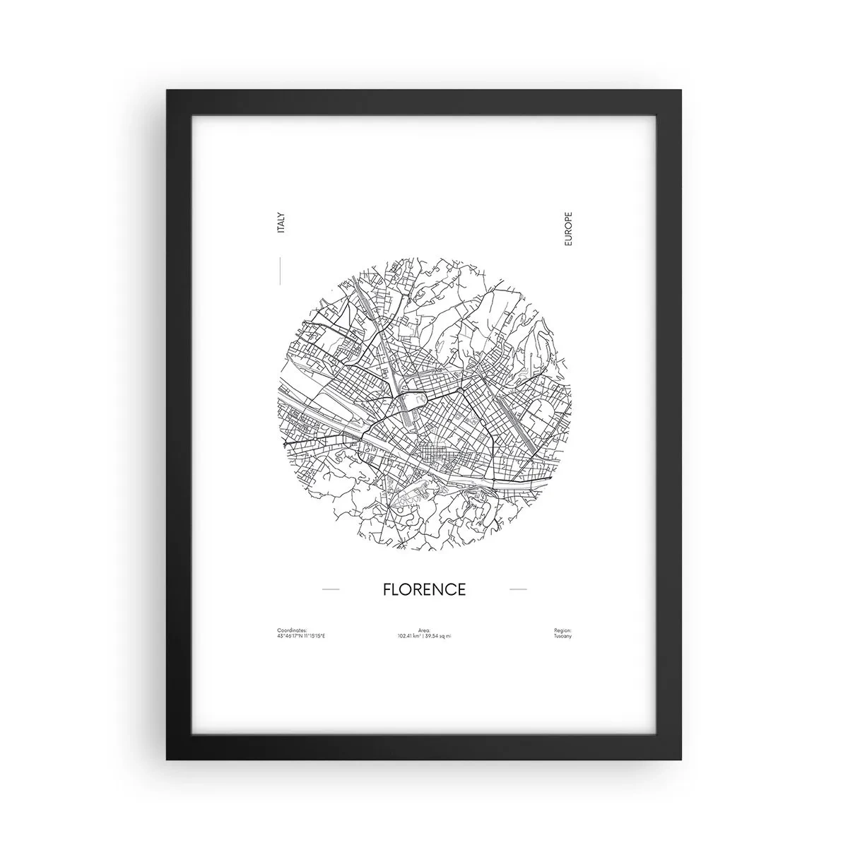 Póster en marco negro - Anatomía de Florencia - 30x40 cm