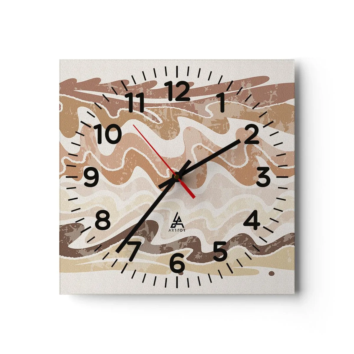 Reloj de pared - Reloj de vidrio - Buena energía - buenas emociones - 30x30 cm