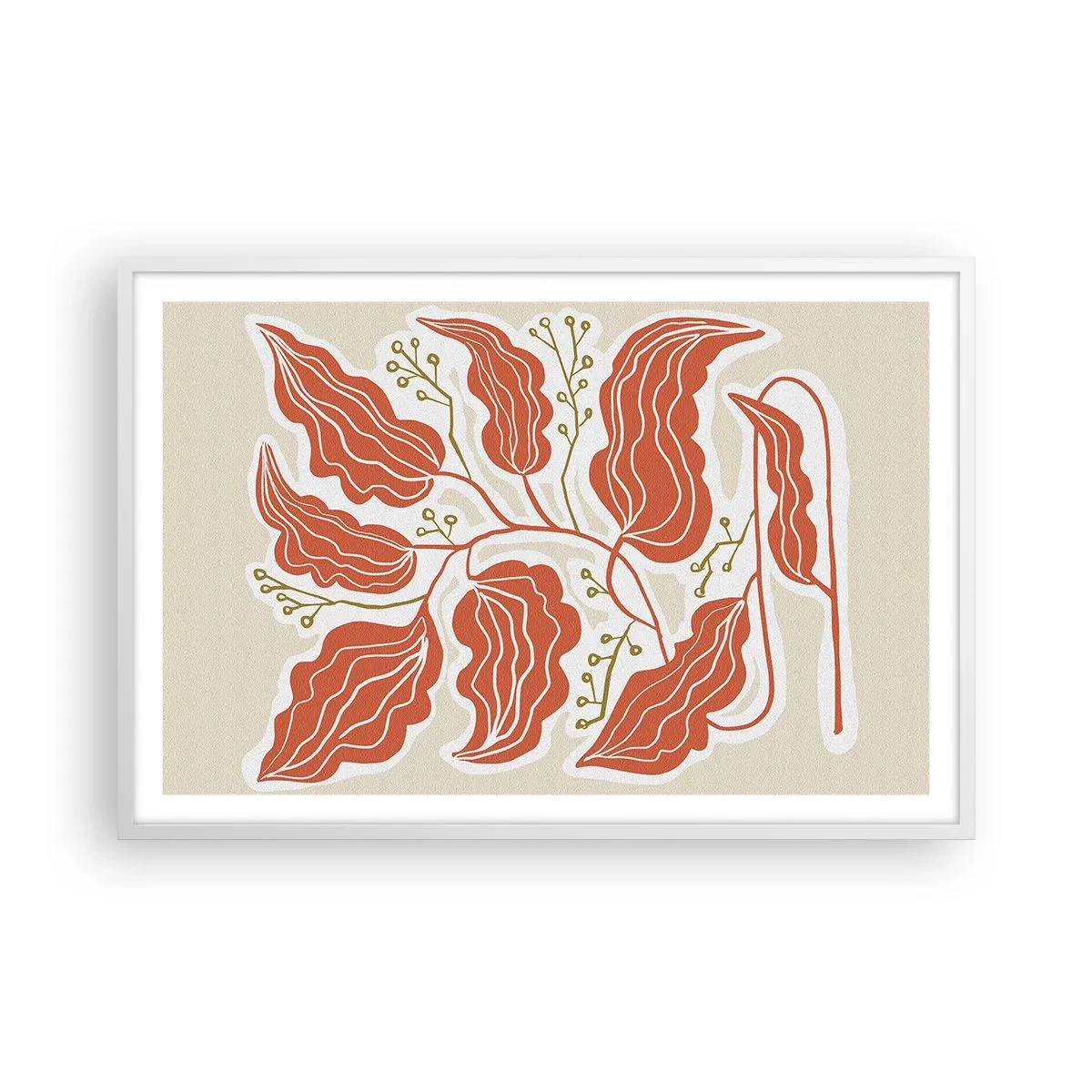 Póster en marco blanco - Folk y coral - 91x61 cm