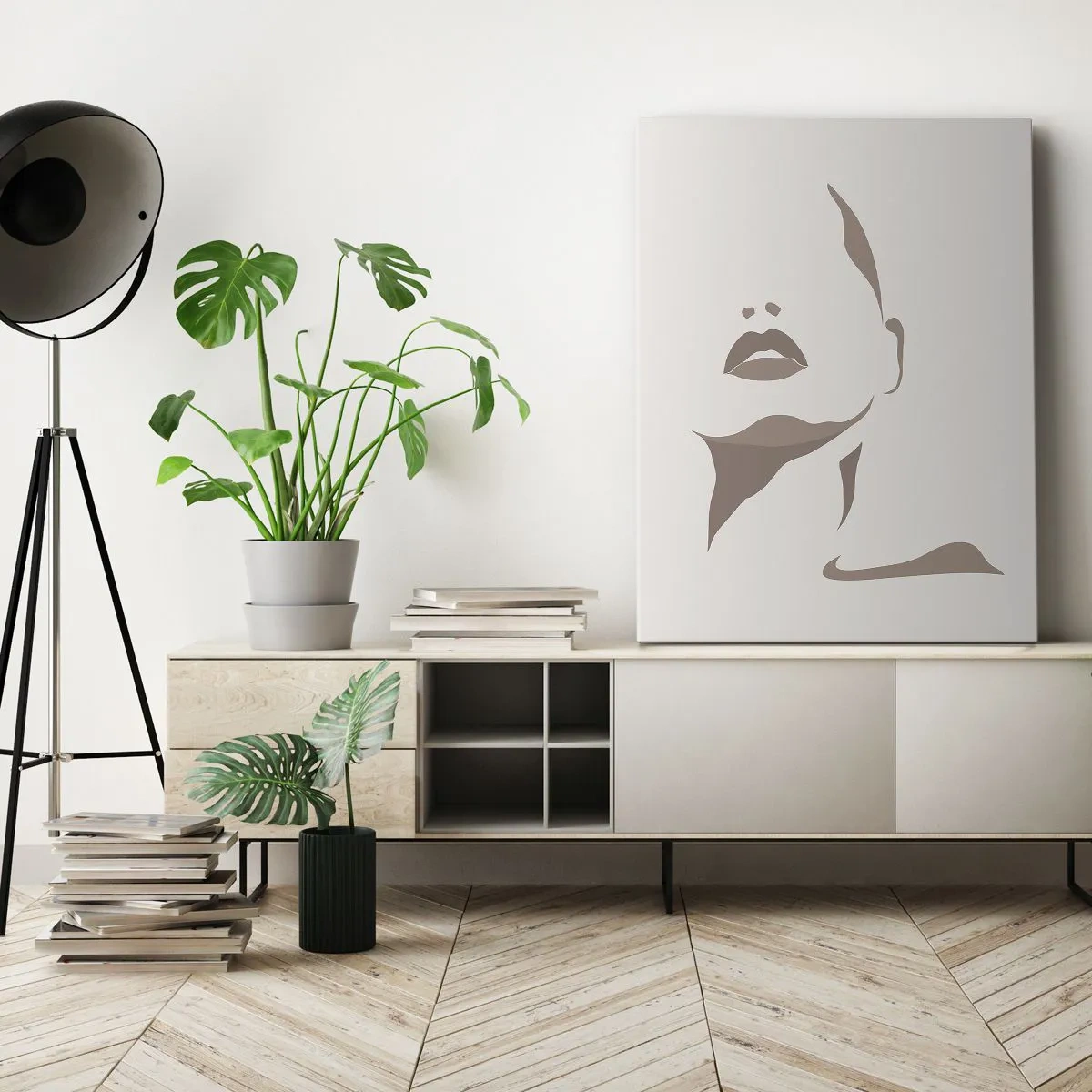 Cuadro sobre lienzo - Impresión de Imagen - Creación a partir de la luz y la sombra - 55x100 cm