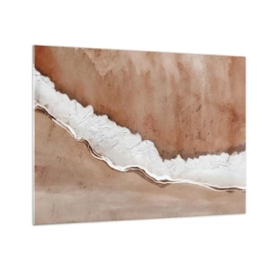 Cuadro sobre vidrio - Impresiones sobre Vidrio - Estructura artística en tonos tierra y blanco. - 70x50cm - En colores terrosos - Decoración de pared moderna para salón y dormitorio ARTTOR
