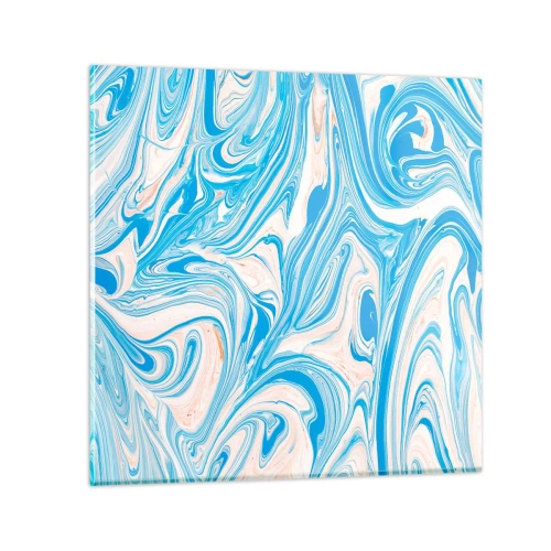 Cuadro sobre vidrio - Impresiones sobre Vidrio - Llanura de inundación turquesa - 30x30 cm