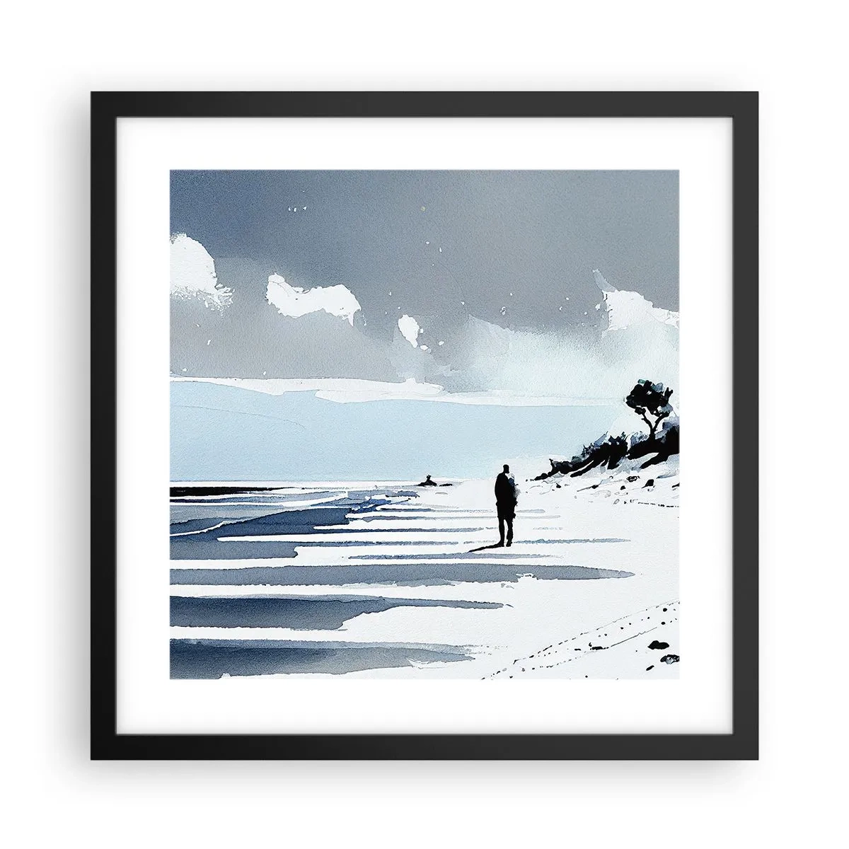 Póster en marco negro - Solo conmigo mismo - 40x40 cm
