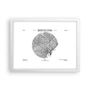 Póster en marco blanco - Anatomía de Barcelona - 40x30 cm