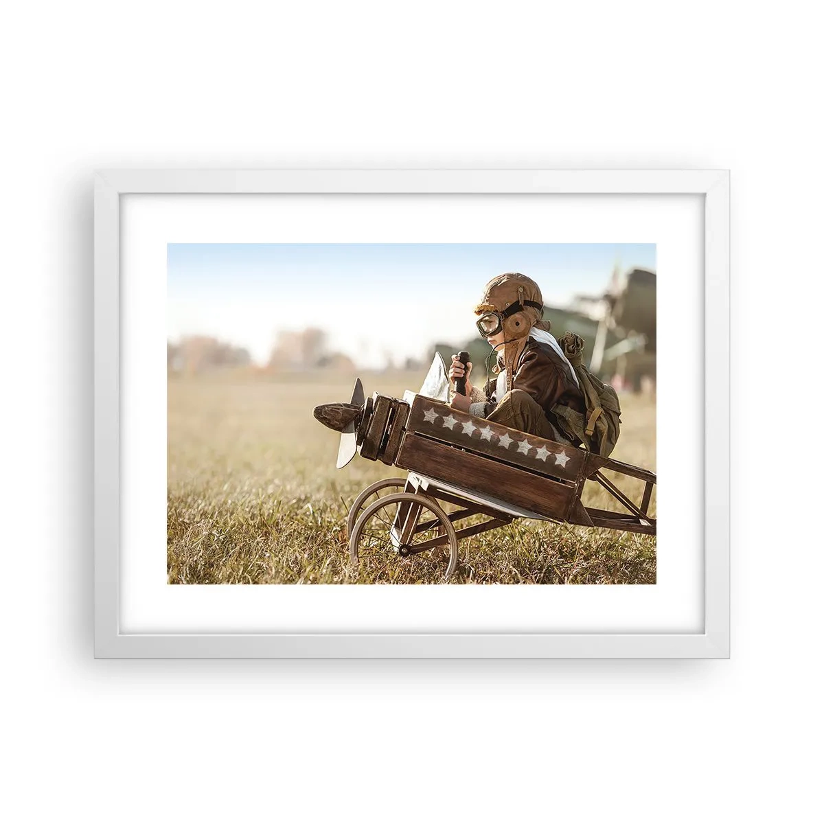 Póster en marco blanco - Despegue hacia un sueño - 40x30 cm