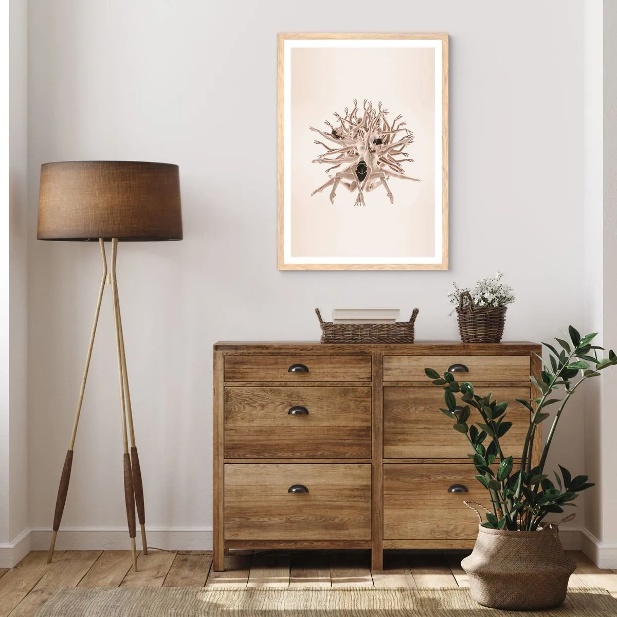 Póster en marco roble claro - Floreciendo en la danza - 50x70 cm