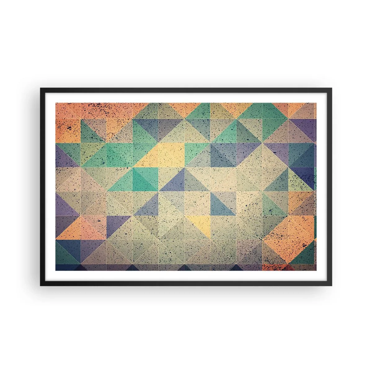 Póster en marco negro - República de los triángulos - 91x61 cm