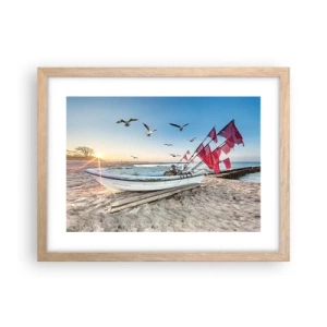 Póster en marco roble claro - Un merecido descanso - 40x30 cm