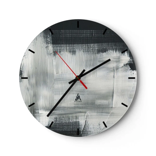 Reloj de pared - Reloj de vidrio - Tejido vertical y horizontal - 40x40 cm