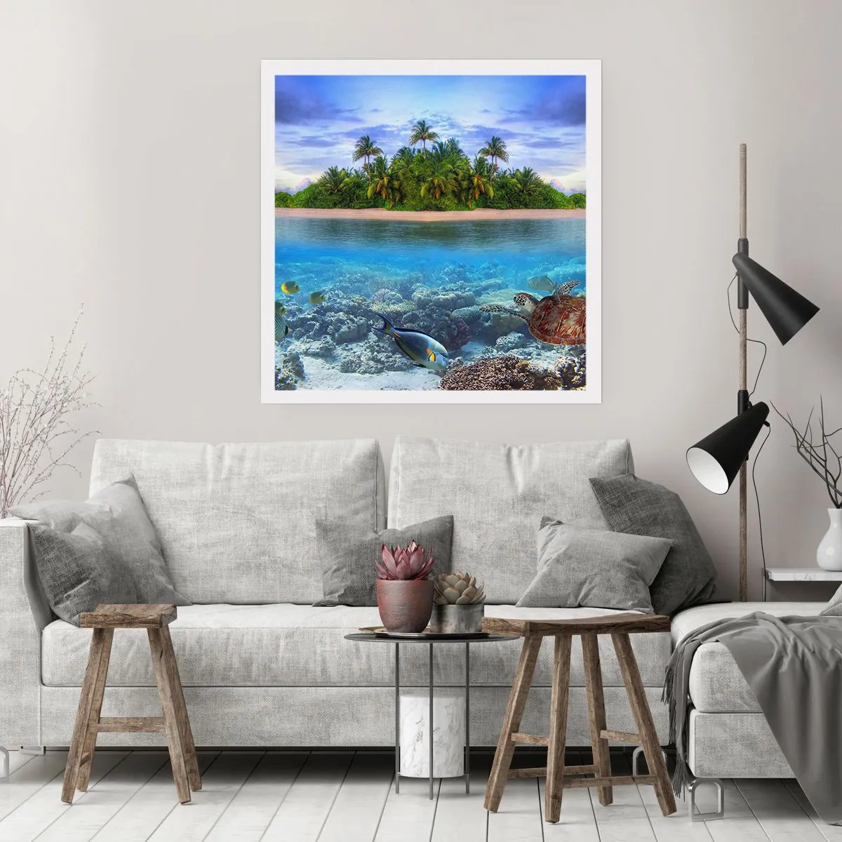 Póster - Una isla paradisíaca te invita - 40x40 cm