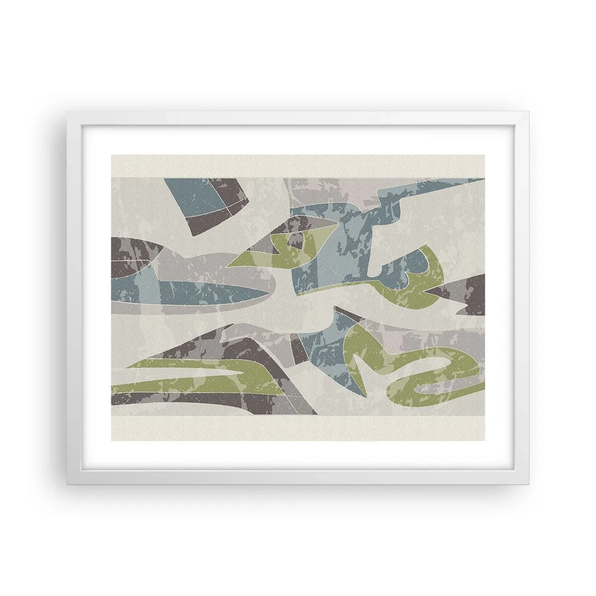 Póster en marco blanco - Composición tras vidriera - 50x40 cm