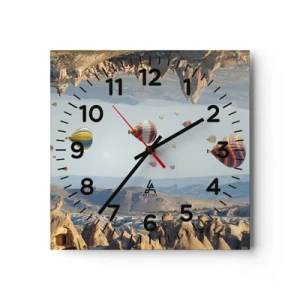 Reloj de pared - Reloj de vidrio - Aquí todo es posible - 40x40 cm