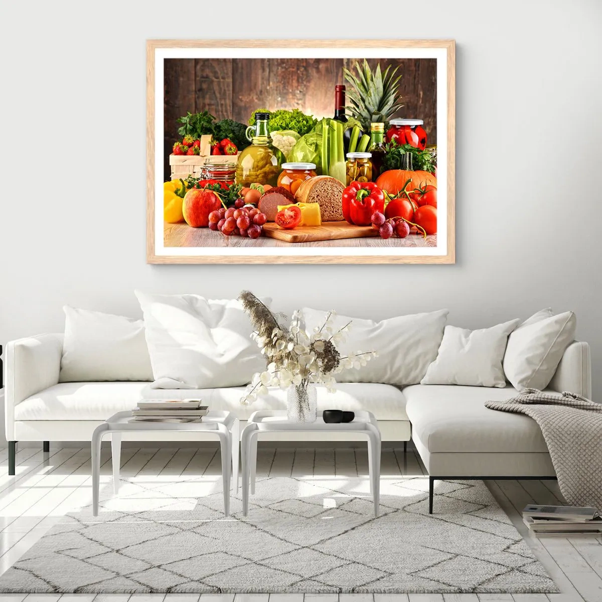 Póster en marco roble claro - La mesa está lista - 40x30 cm