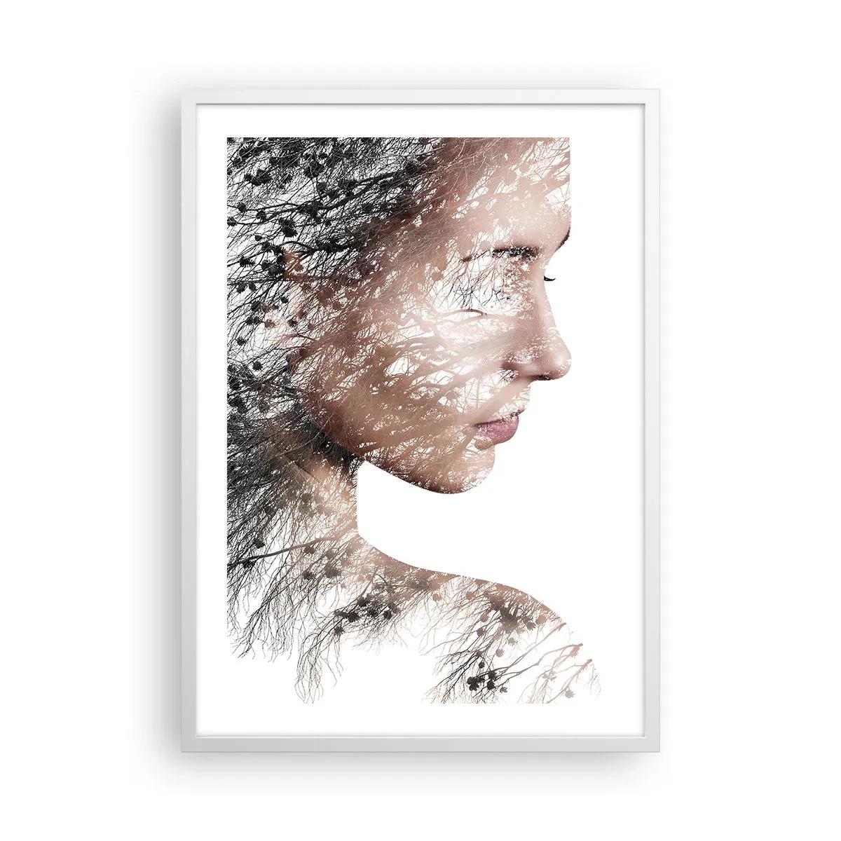 Póster en marco blanco - Espíritu del bosque - 50x70 cm
