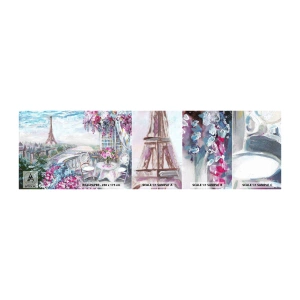 Muestra de fotomural autoadhesivo Deluxe Sticker - Mayo mágico en París - Ciudad, Torre Eiffel, París - 100x30 cm
