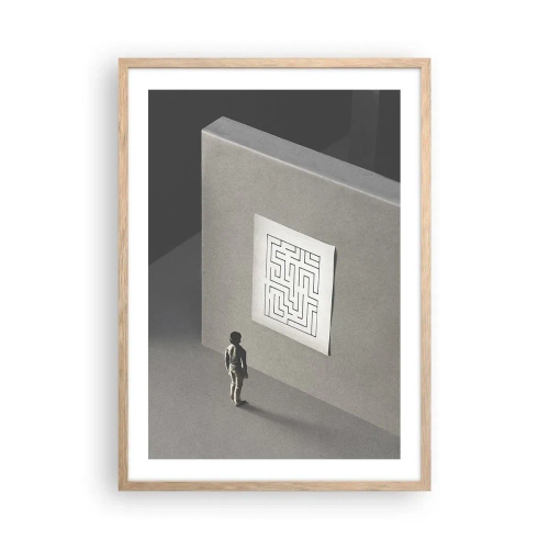 Póster en marco roble claro - ¿Pero dónde estoy? - 50x70 cm