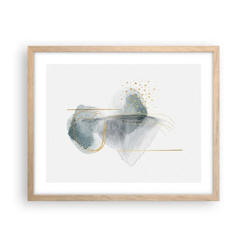 Póster en marco roble claro - Sobre la relación entre el gris y el oro - 50x40 cm