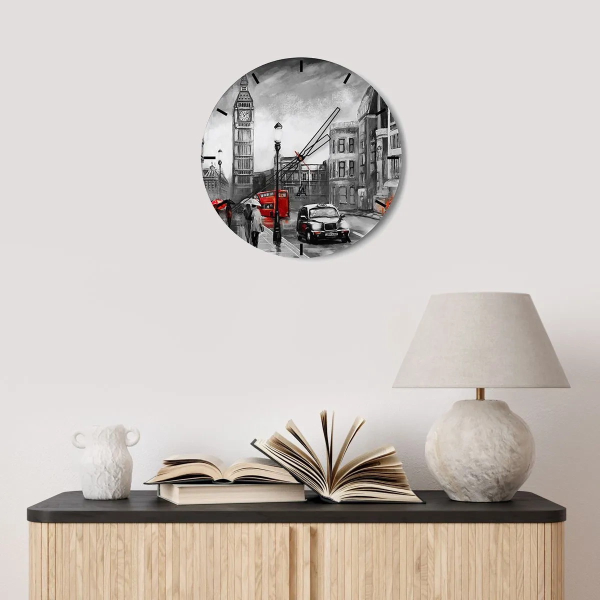 Reloj de pared - Reloj de vidrio - No tan gris como la pintan - 40x40 cm