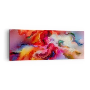 Cuadro sobre lienzo - Impresión de Imagen - Abstracción colorida con una composición dinámica. - 140x50cm - Cómo atrapar los sueños: el humo - Decoración de pared moderna para salón y dormitorio ARTTOR