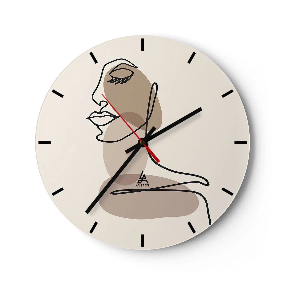 Reloj de pared - Reloj de vidrio - Escucharse a sí misma - 40x40 cm