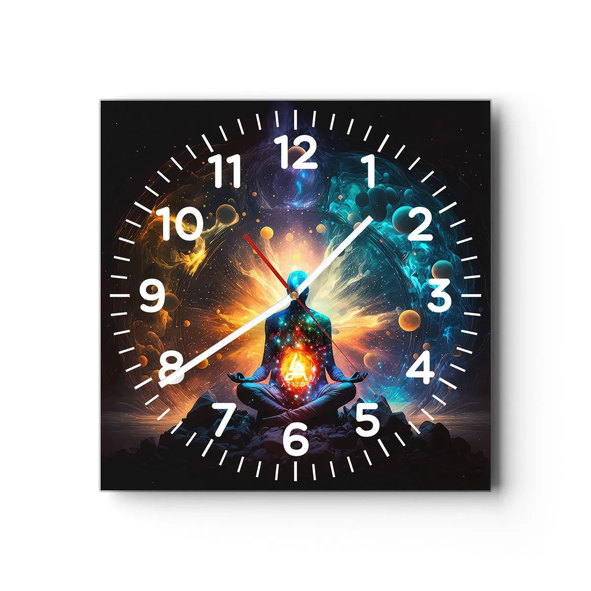 Reloj de pared - Reloj de vidrio - Tranquilidad cósmica - 40x40 cm