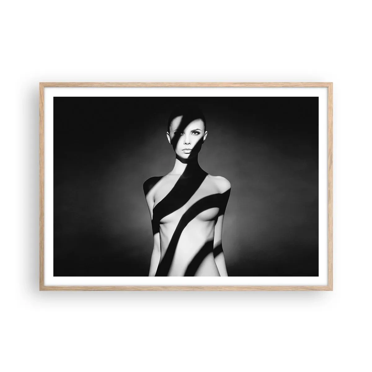 Póster en marco roble claro - En la luz y en la sombra - 100x70 cm