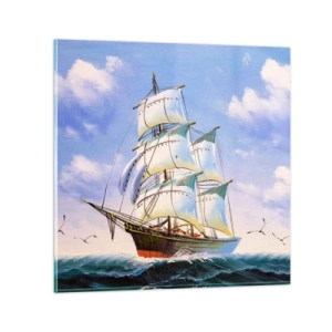 Cuadro sobre vidrio - Impresiones sobre Vidrio - Orgulloso con el viento - 40x40 cm