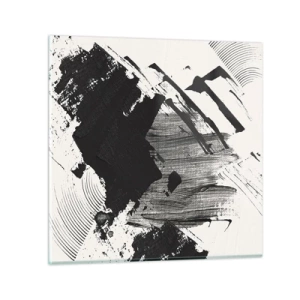 Cuadro sobre vidrio - Impresiones sobre Vidrio - Abstracción: la expresión del negro - 30x30 cm