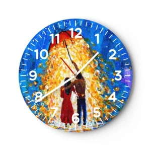Reloj de pared - Reloj de vidrio - La magia de una tarde lluviosa - 40x40 cm