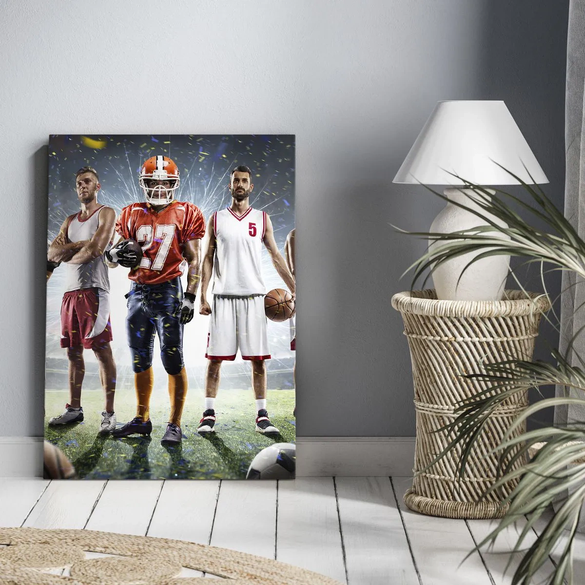 Cuadro sobre lienzo - Impresión de Imagen - Gladiadores sobre los terrenos de juego - 45x80 cm
