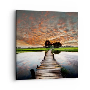 Cuadro sobre lienzo - Impresión de Imagen - Extiende tus brazos - respira  - 30x30 cm