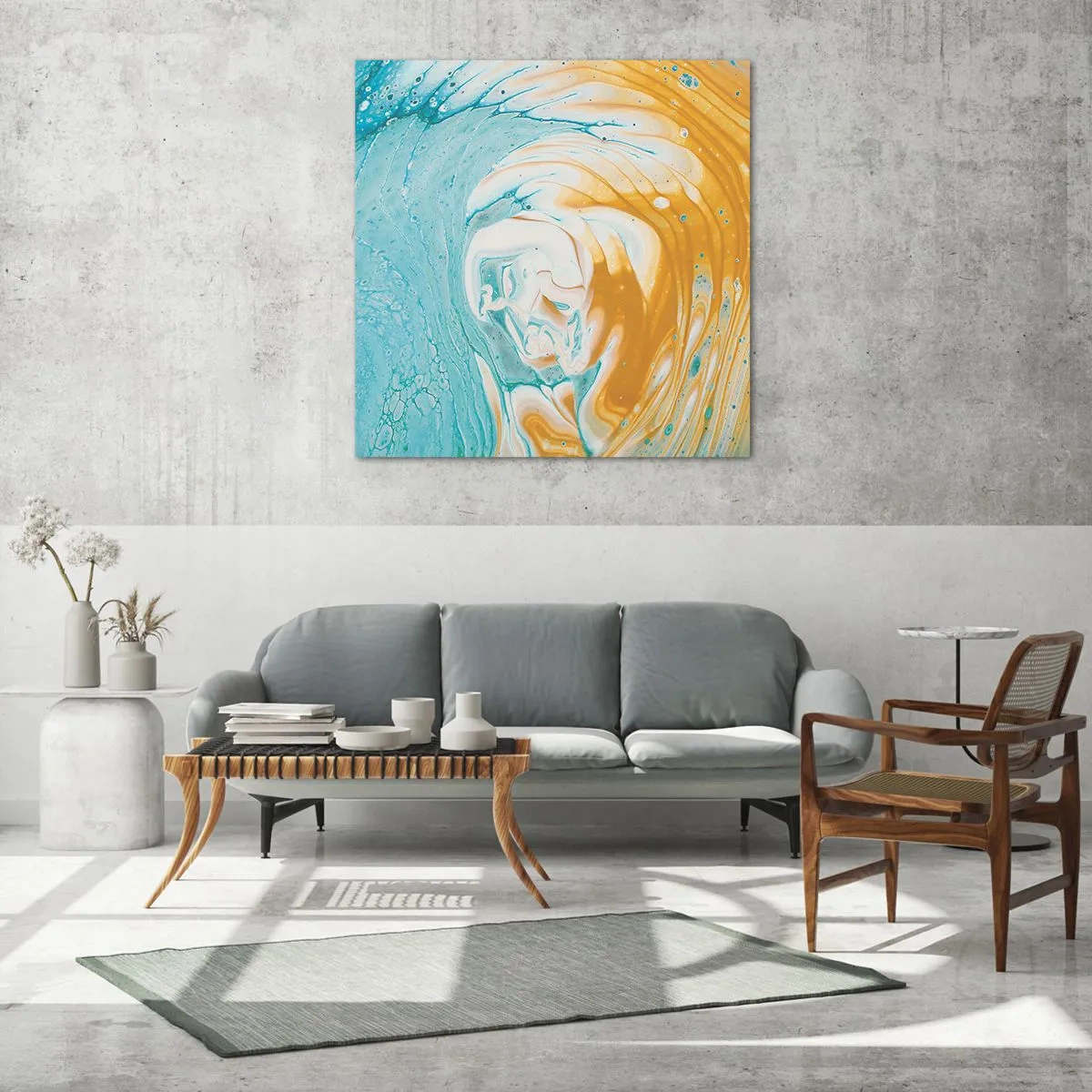 Cuadro sobre vidrio - Impresiones sobre Vidrio - Remolino pastel - 70x70 cm