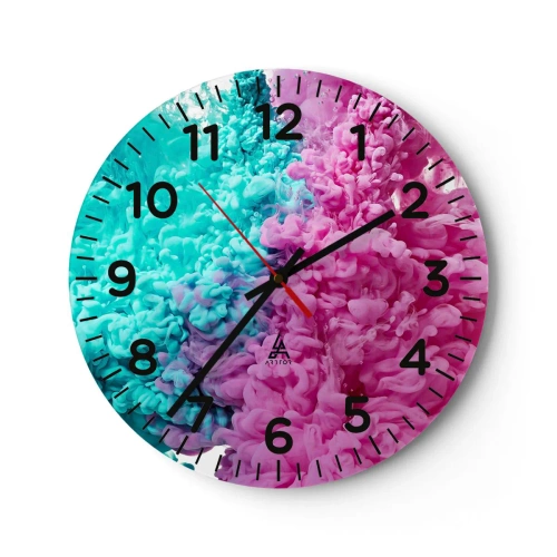Reloj de pared - Reloj de vidrio - Un choque decisivo - 30x30 cm