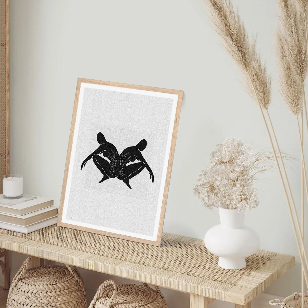 Póster en marco roble claro - Un alma compartida - 50x70 cm