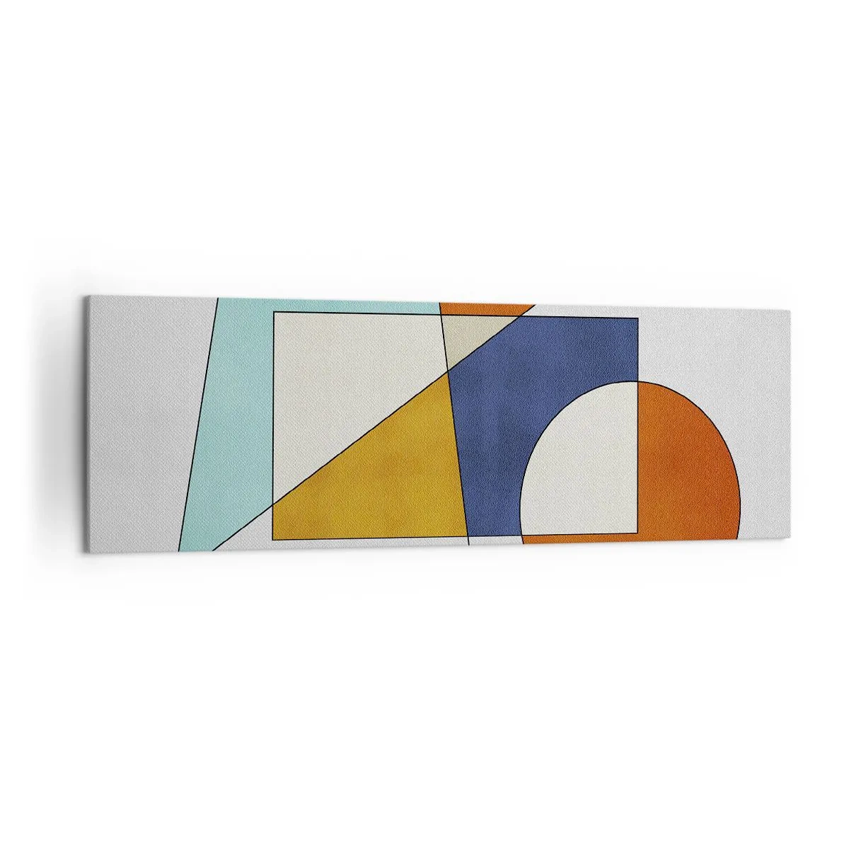 Cuadro sobre lienzo - Impresión de Imagen - Una composición modernista de formas geométricas y colores. - 160x50cm - Abstracción: diversión modernista - Decoración de pared moderna para salón y dormitorio ARTTOR