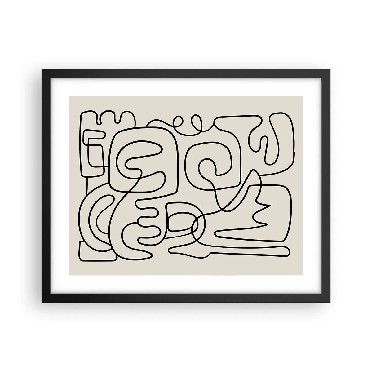 Póster en marco negro - El camino correcto - 50x40 cm