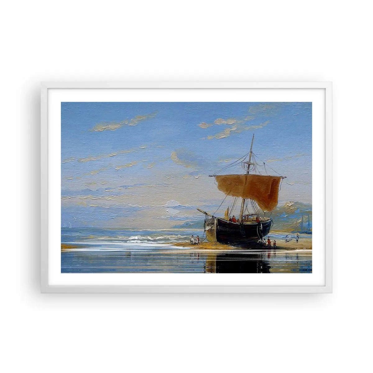 Póster en marco blanco - Agua, tierra, aire - 70x50 cm