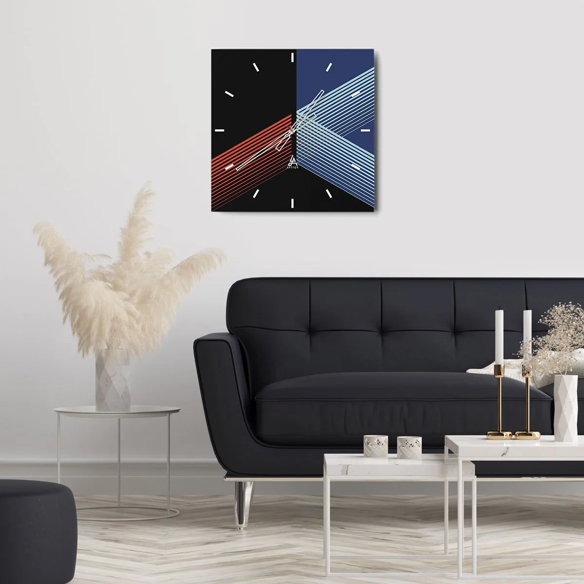 Reloj de pared - Reloj de vidrio - La rectitud - 40x40 cm