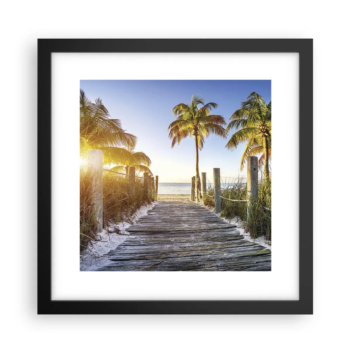 Póster en marco negro - Directo al paraíso - 30x30 cm