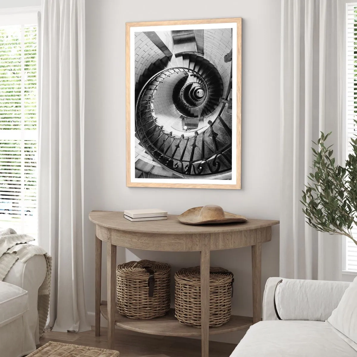 Póster en marco roble claro - Cada vez más alto - 40x50 cm