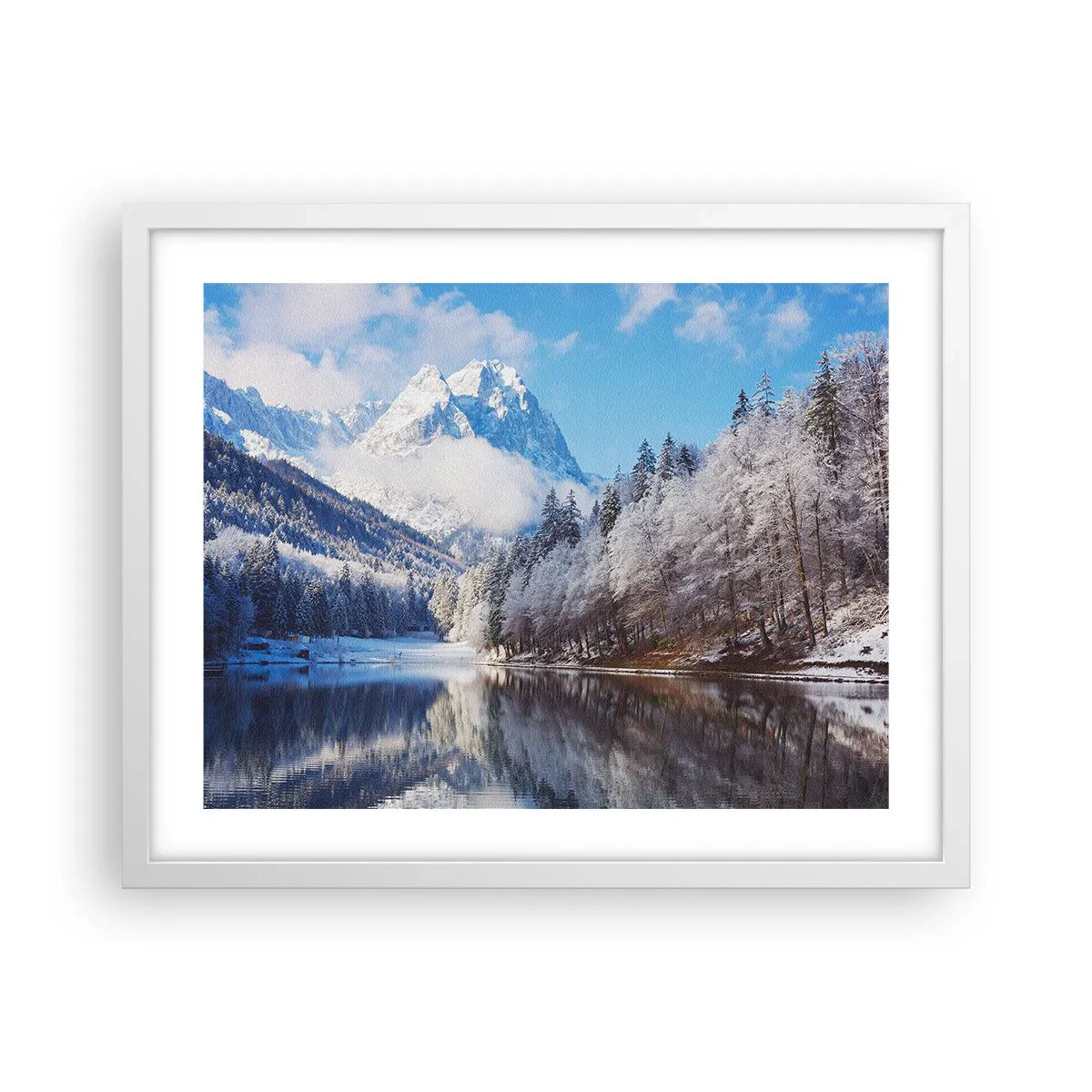 Póster en marco blanco - Guardia de nieve - 50x40 cm