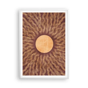 Póster en marco blanco - Icono del sol - 70x100 cm