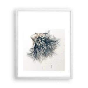 Póster en marco blanco - Escuchando el susurro de un árbol - 40x50 cm