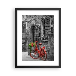 Póster en marco negro - Callejón de la Toscana - 30x40 cm