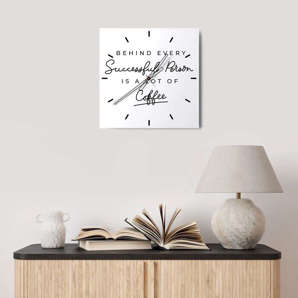 Reloj de pared - Reloj de vidrio - El secreto del éxito - 40x40 cm